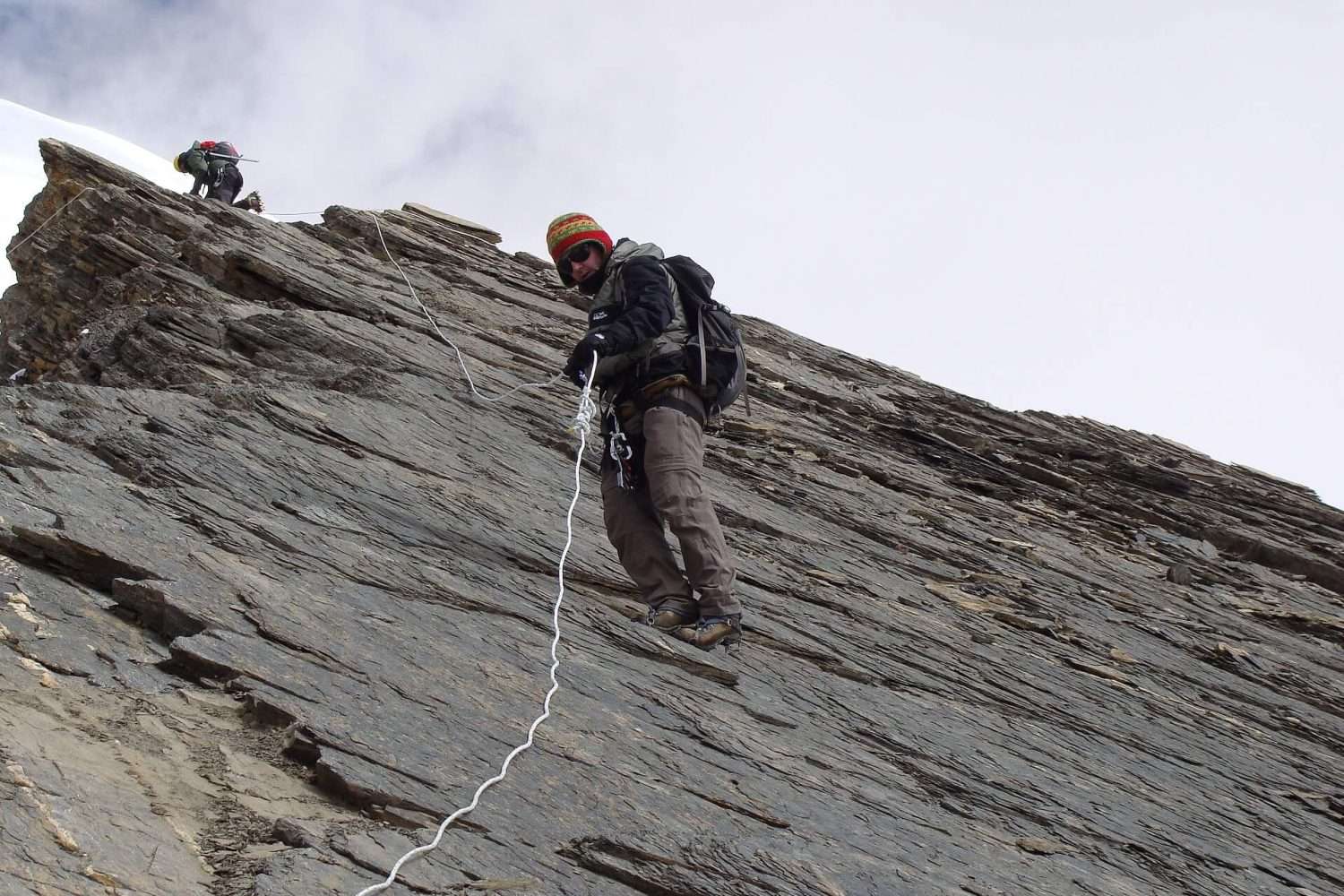 Pisang Peak Climbing down